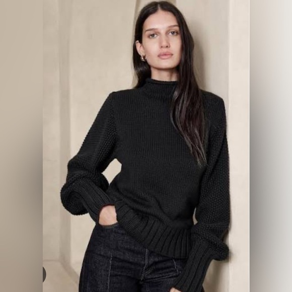 Banana Republic Sweaters - NWT Banana Republic Ilona Cotton-Wool Black Sweater Size XL (#817545)